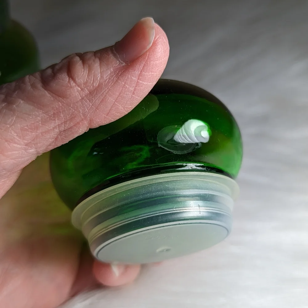 Belgium Dark Green Mid Century Glass Apothecary Jar Vintage Style